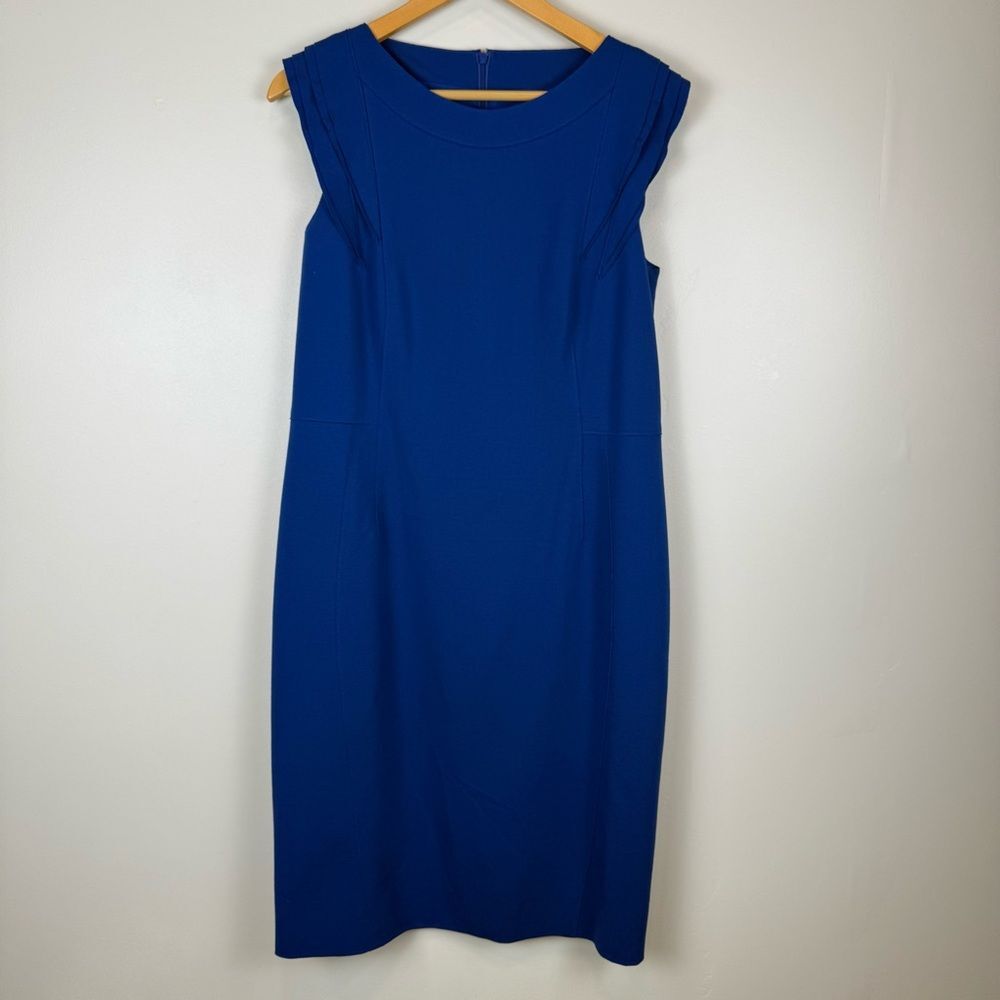 Akris Punto Cap-sleeve sheath dress Women's Size US 10 Blue Career